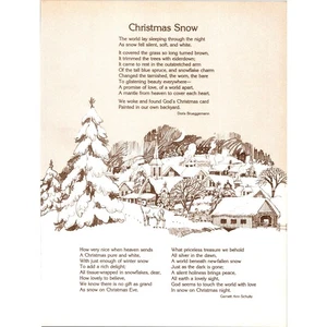 Navidad Nieve Doris Brueggemann Años 70 Poema Retro Kitsch Arte de Pared SH10 - Imagen 1 de 2