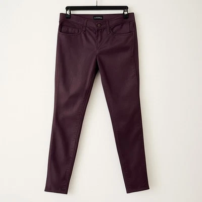 Massimo Dutti Leather-Look Skinny Jeans in Aubergine Size Euro/38 US/6 Chic Luxe - Image 1 of 4