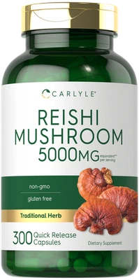 Reishi Mushroom Capsules 2500mg | 300 Count | Non-GMO | by Carlyle - Image 1 of 4