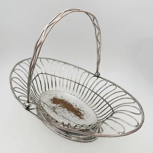 GRAN CESTA DE MANGO OSCILANTE DE CABLEADO PLACA SHEFFIELD ANTIGUA GEORGE III c1790 - Imagen 1 de 10