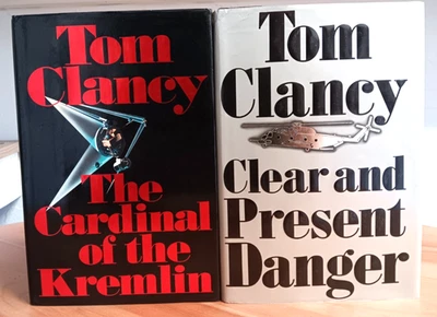 Tom Clancy Lot 2 Hardcover Books Clear and Present Danger & The Cardinal of Krem - Image 1 of 4