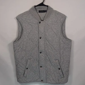 Polo Ralph Lauren Vest Womens Medium Grey Quilted Soft Cotton/Poly - Picture 1 of 11