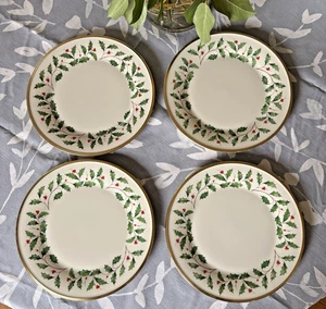 Lenox Holiday Dimension Weihnachten 4 Essteller 10 3/4" MADE in USA - Bild 1 von 3