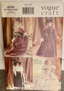 UNCUT OOP Pattern VOGUE CRAFT #9759 BARBIE Size 11 1/2" Period 4 Costumes Doll - Picture 1 of 7