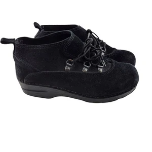 Dansko Shooties Womens 8.5-9 39 Black Suede Low top Hiker Clogs Comfort Casual - Picture 1 of 12