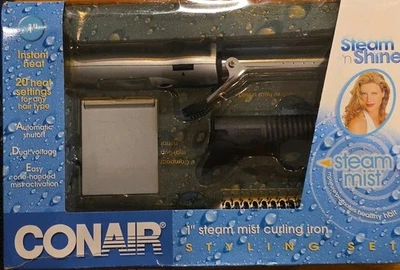 NEW IN BOX CONAIR Steam N Shine 1" Hot Curling Iron Mist Cover & Accessories  - Image 1 of 4