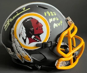 Joe Theismann Autographed Signed WASHINGTON REDSKINS Black Matte Mini Helmet BAS - Picture 1 of 3