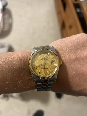 Reloj automático para hombre Tudor Prince fecha día 76213 esfera dorada lino 36 mm Foto 1 de 3