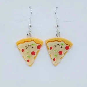 USA Verkäufer Pizza Scheibe Peperoni Essen 3D Halskette Ohrringe Set Schmuck NEU - Bild 1 von 2