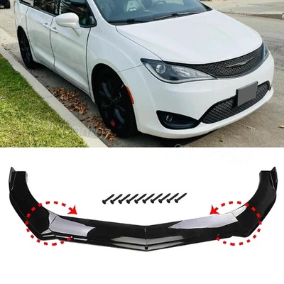 For Chrysler Pacifica Glossy Black Front Bumper Lip Spoiler Splitter Body Kit Foto 1 de 4