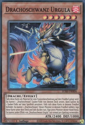 YuGiOh Drachoschwanz Urgula (V.2) JUSH-DE004 Super Rare Deutsch Neu 1st - Bild 1 von 2
