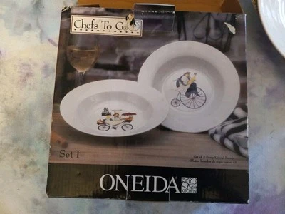 Oneida Kitchen Chefs to Go Set of 2 Rimmed Bowls Soup or Salad NEW IN BOX - Image 1 of 4