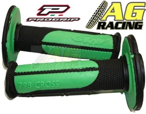 Pro Grip Progrip 798 Grips Green Motocross Enduro Kawasaki KX KXF KLX KLR MotoX - Picture 1 of 1