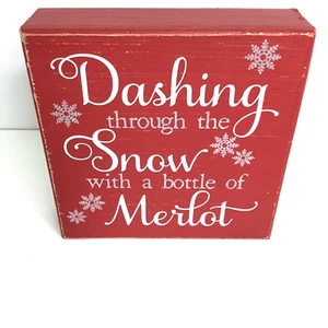 SIGN Paperby Sixtrees Christmas Dashing through the Snow Sign 6" x 6" x 1.5" - Picture 1 of 5