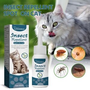 50ML Pet Flea Drops Mites Lice Insect Cat Itch Skin Prevention Dog Flea Liquid 
