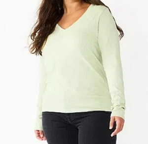 NUEVO Sonoma Goods For Life Talla XL Camiseta Manga Larga The Everyday Cuello en V Camiseta - Imagen 1 de 1