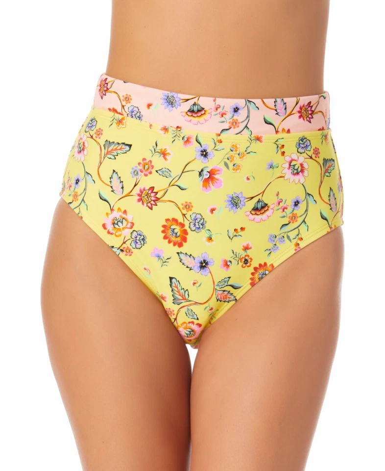 Precio de venta sugerido por el fabricante $20 Pantalones de bikini California Waves Juniors de tiro alto amarillos talla pequeña Foto 1 de 1