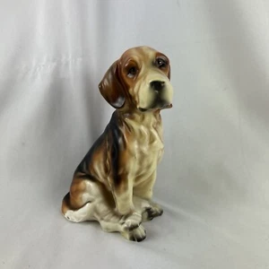 Beagle Dog Figurine Sitting Pose 6.5” Porcelain Japan - Picture 1 of 12