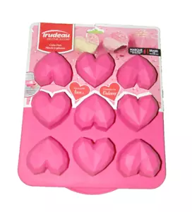 Trudeau Structure Silicone Red Cupcake Pan Mold Hearts BPA Free - Picture 1 of 2
