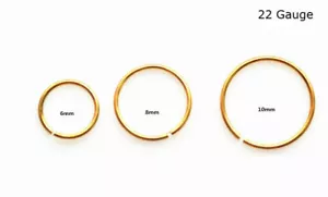 Anello Naso Oro Titanio Anodizzato Acciaio Inox Cerchio 8mm 22 G - Foto 1 di 8
