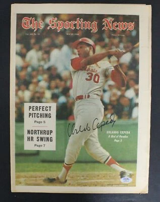 Periódico deportivo firmado por Orlando Cepeda Cardinals autógrafo PSA/DNA AN85375 Foto 1 de 3