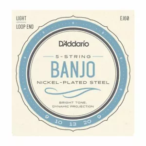 D'Addario EJ60 Nickel Plated Light Gauge 9-20 5-String Banjo Strings - Picture 1 of 1