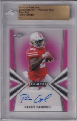 Parris Campbell 2019 Leaf Flash Draft Pink Acetate Pre Production Rc Auto /1 - Image 1 of 2