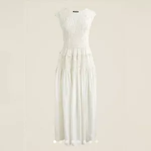 NWT J. Crew Small Maude dress Drapey Viscose Twill Ivory Midi - Picture 1 of 7
