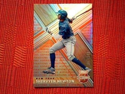 Shervyen Newton 2019 Panini Elite Extra Edition Aspirations Orange /100 - Mets - Image 1 of 2
