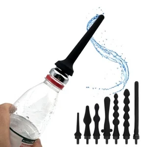 Silicone douche enema head nozzle mineral water bottle converter cleaning tip - Picture 1 of 18