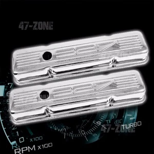 STEEL For 1958-86 CHEVY SB 327 SHORT VALVE COVERS C.I.D 327 LOGO - CHROME - Picture 1 of 1