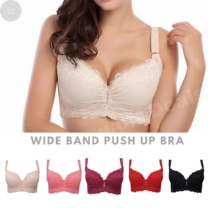 Push Up Lace Bra 36C, Wide Band Brassiere C D cup Women's Lingerie Underwear US - Picture 1 of 15