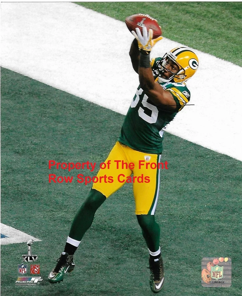 Foto de Greg Jennings Green Bay Packers Super Bowl XLV TD captura sin firmar 8 x 10 Foto 1 de 1