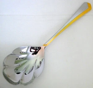 YAMAZAKI Patrick Ramona Gold Stainless Solid Serving Spoon  9 1/4" - Picture 1 of 5