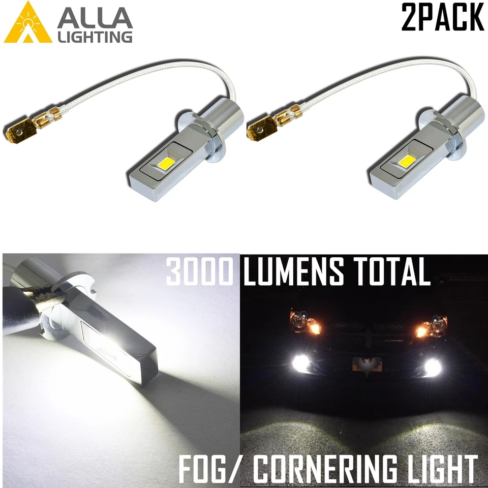 AllaLighting LED H3 Esquina|Niebla|Bombilla de circulación diurna Super Blanco Reemplazo Foto 1 de 4