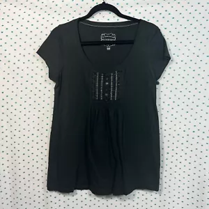 High Sierra Size Medium Women's Black V-Neck Short Sleeve T-Shirt - Picture 1 of 4