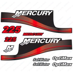 Für Mercury 225PS Außenbord Abziehset rot 225 alle Modelle verfügbar Decal set - Picture 1 of 1
