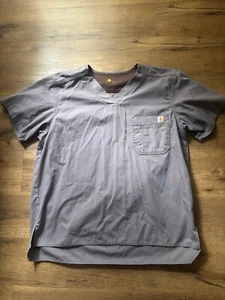 Carhartt Ripstop Scrub Set Medical Uniform V-Neck Top Cargo Pants Workwear Large - Picture 1 of 12