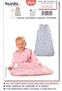 BURDA  9640 ~ EASY Infants Sleeper With Zipper For Easy Diaper Changing.  3M-18M - Picture 1 of 7