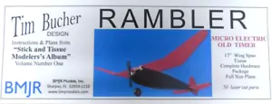 BMJR Rambler Micro Electric Free Flight Balsa Model Plane Kit 43cm Wingspan - Picture 1 of 7