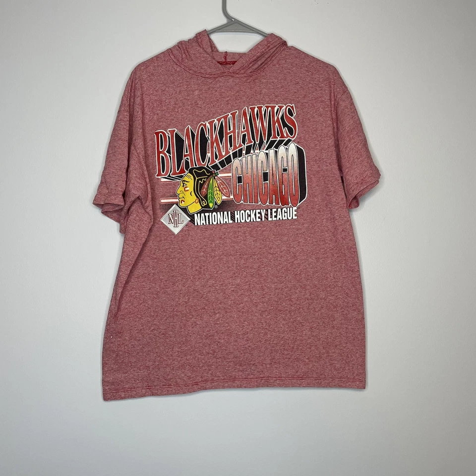 Camiseta Pullover Fino Vintage Años 90 Chicago Blackhawks Manga Corta Talla L Foto 1 de 4