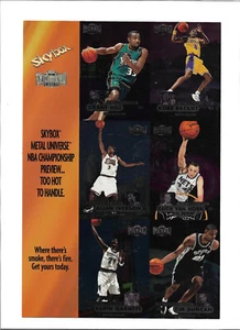 1997-98 Metal Universe NBA Championship Hoja promocional - Kobe, Tim Duncan RC (EX/NM) - Imagen 1 de 2