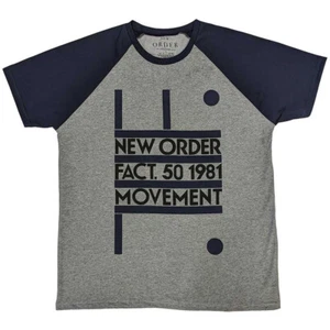 Camiseta Raglan New Order - Movimiento - Gris y Azul Marino - Imagen 1 de 1