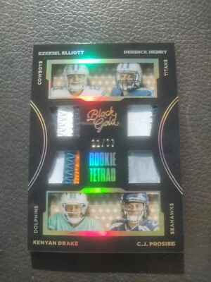 2016 Black And Gold Rookie Thread E Elliott,D Henry, Kenyan Drake, CJ Prosise - Image 1 of 4