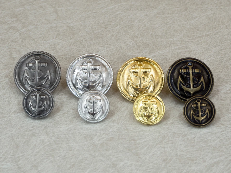Metallknöpfe Anker für Uniform, Jacke und Mantel 15 / 23 mm Knopf mit Öse - Bild 1 von 1