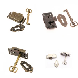 US Furniture Cabinet Door Lock Set with Key Antique Drawer Wardrobe Lock Dec - Picture 1 of 24