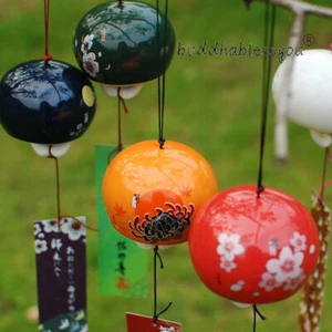 Ceramic Japanese Wind Chimes Lucky Bells Hanging Decorations Birthday Presents - Picture 1 of 43