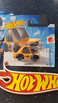 Hot Wheels ~ Mazda RX-3, Orange (Tooned), Short Card.  More NEW Mazda's Listed!! - Image 1 of 4