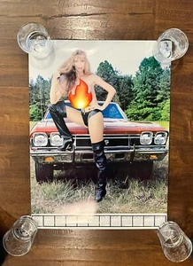 Vintage 1985 Miss Autobuff Magazine Topless Model Poster 18x24” Car Garage - Picture 1 of 6