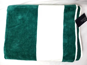 Hudson Park Collection Westport Stripe Beach Towel, Green/White, Turkish Cotton - Picture 1 of 9